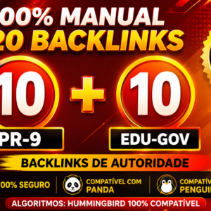 10 Backlinks Page Ranking 9 + 10 EDUS - GOV Manuais